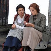 Alessandra Mastronardi and Denise Gough on the set of 'Titanic: Blood and Steel'  | Picture 97118